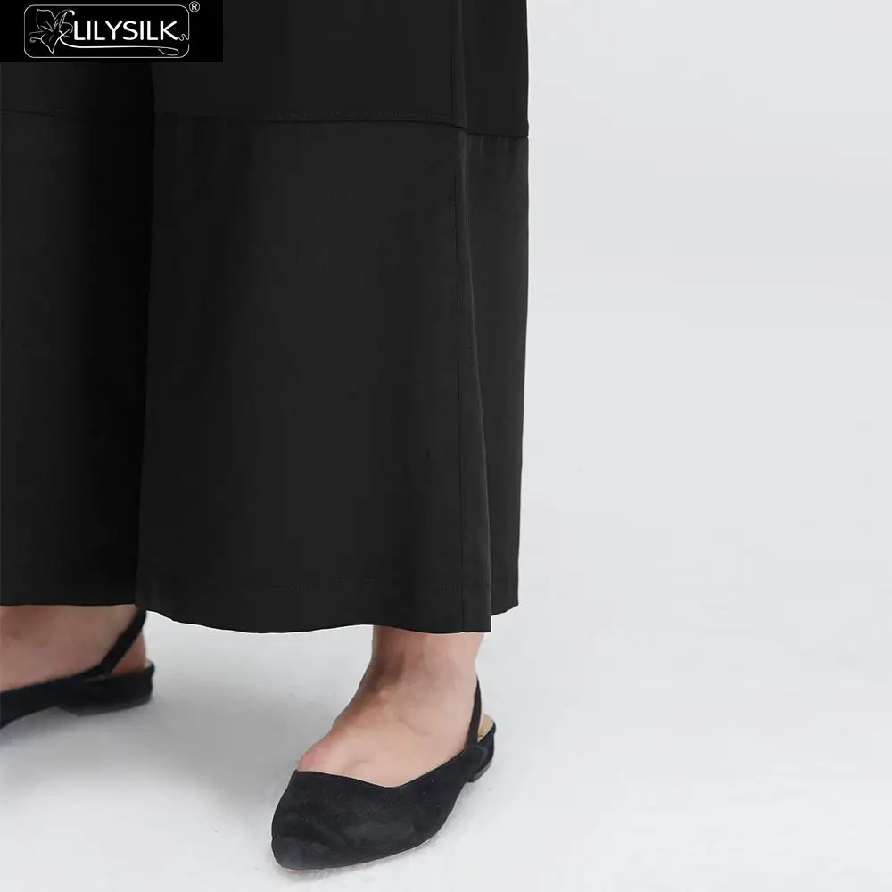 LILYSILK брюки сплайсинга шелк Широкие Женские Новые