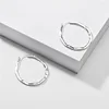 Gold Silver Color Hammered Surface Oval Round Big Hoop Earring Copper Brass Statement Earrings for Women 2