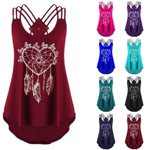 US $8.11 Women Sexy Sleeveless Dreamcatcher Printed Blouse Ladies Backless Irregular Strapless Top Girls Bea