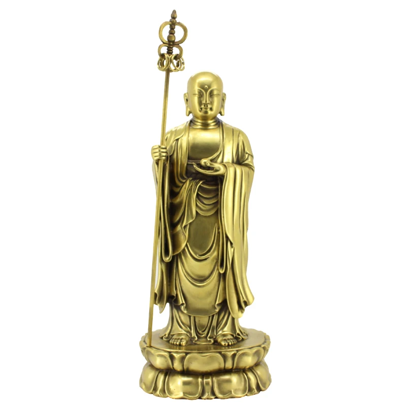 

Opening the light Copper Buddha Statue ornaments Ksitigarbha Mount Jiuhua Buddhist supplies King of the Inferno