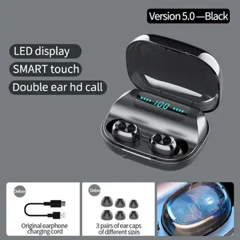 

F9 TWS Wireless Headset Earphones 9D Stereo Bluetooth 5.0 Wireless Headset LED Display Touch Control Noise Canceling Headphone