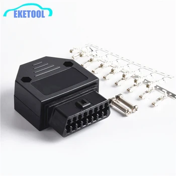 

OBD Female Connector Plug+Shell+Terminal+Screw Diagnostic Tool Works For Multi-Cars OBDII Standard Plug J1962F Wiring Adapter