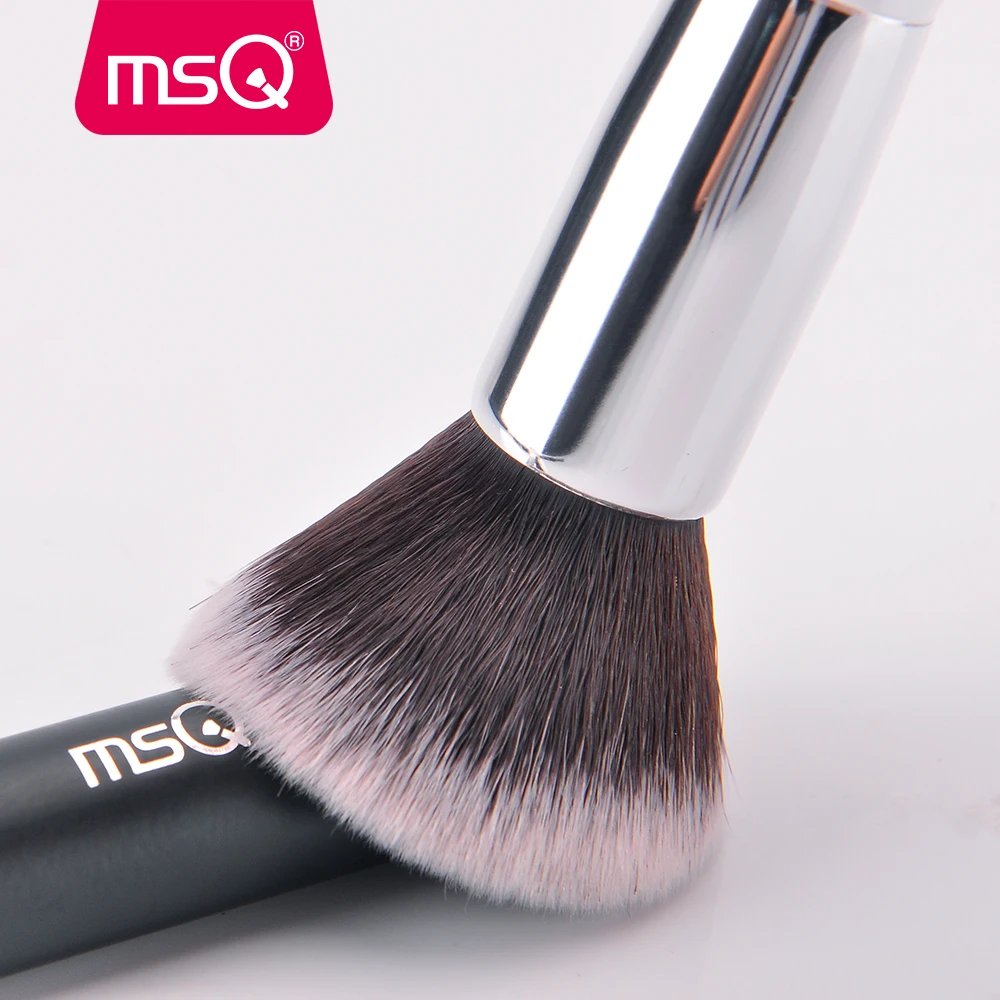 MSQ 15pcs Pro Makeup Brushes Set Powder Foundation Blusher Eyeshadow Blending Make Up Brush Goat Hair PU Leather Case 6