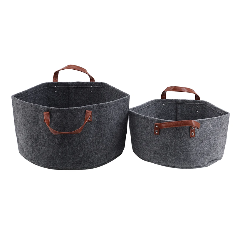 Folding Storage Basket Fashion Solid Color Felt Storage Basket Standing Toys Clothing Storage Dirty Clothes For Home