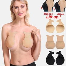 1 пара, женские силиконовые накладки на соски, 2XL, пуш-ап, невидимый бюстгальтер, топ, подтягивающий грудь, лента, накладка на бюстгальтер, клейкий бюстгальтер, бюстгальтер без косточек