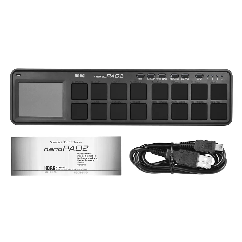 Тонкий портативный USB MIDI-контроллер KORG nanoPAD2 16 трипперов с USB-кабелем