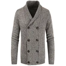 Осенний и зимний мужской свитер модный Повседневный Молодежный двубортный Повседневный свитер