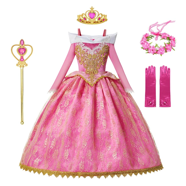 Aprendiz Amoroso formación Vestido de princesa de la Bella Durmiente de Disney para niñas, vestido de  baile para niños pequeños de Aurora, fiesta de fantasía, baile de  graduación, disfraz de princesa - AliExpress