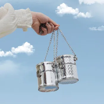 

Bag women 2020 summer new cylinder mini bright small bag chain shoulder diagonal bag purse chain shoulder bag key lipstick bag