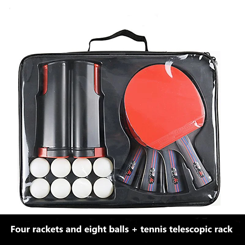 

Four-Beat Eight-Ball With Telescopic Net Rack, Table Tennis Racket Set, Indoor Sports Multiplayer Entertainment