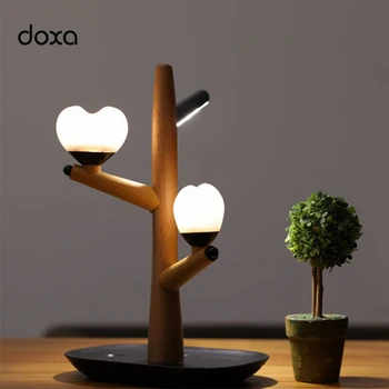 

LED Night Light Love Tree Solid Wood Bracket Rechargeable Night Lamps GY361 Bedside Atmosphere Lamp For Household Decoration