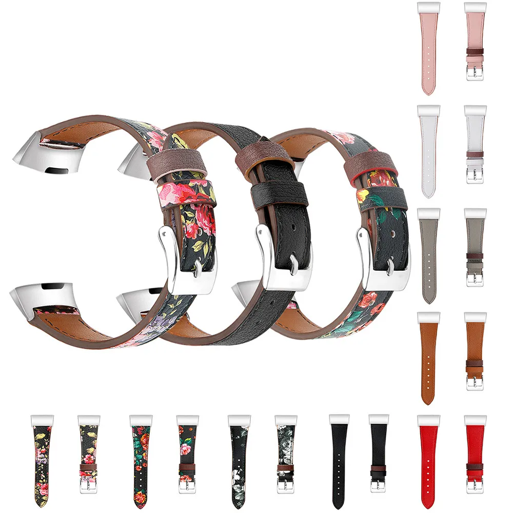 

2019 New Luxury watch band Leather metal buckle Bracelet Watch Band For Fitbit Charge 3 watch Leather Watchbands