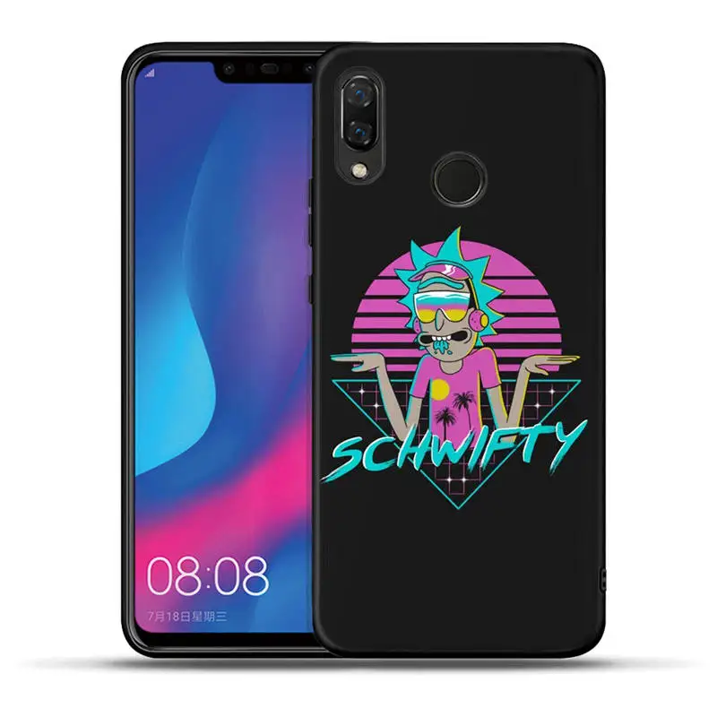 Черный силиконовый чехол Rick and Morty для Honor 20 Pro 10 9 9i 8 Lite 8X8 S 8C 7A 7X V20 View 20 матовый чехол Coque Etui - Цвет: H1375