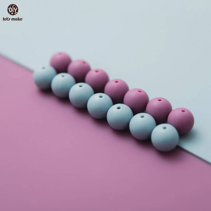 Let's Make Silicone Beads 12MM/15MM/20MM Set Ins Style Color System Baby DIY Toys No FPA Edible Food Grade Silicone Kid Gifts 6
