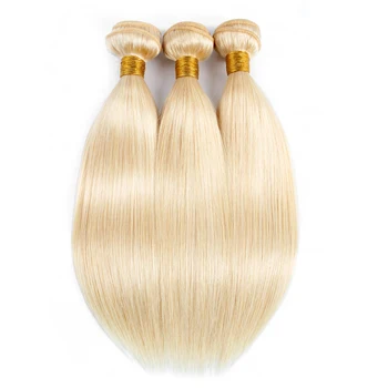 

Kisshair #613 blonde hair bundle 3/4 pcs straight Brazilian human hair pre-colored bleach blonde extensions
