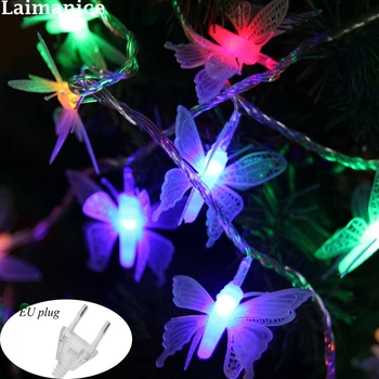 

New AC 110V/220V 5M 10M 20M 50/100/200 LED Waterproof Indoor Outdoor Butterfly Light String Fairy Christmas Wedding Party