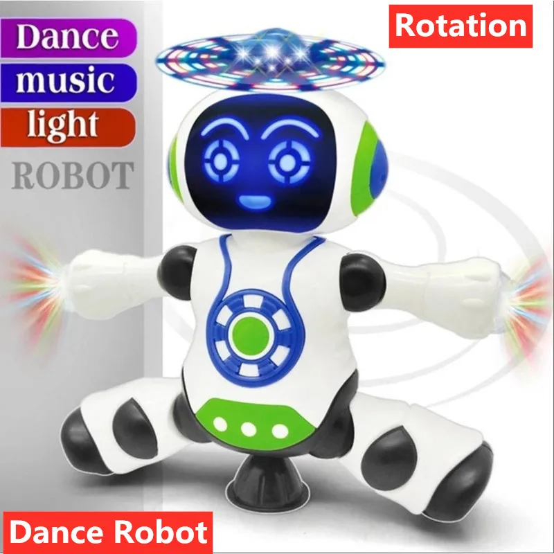 Electronic Space Dancing Robot Dazzling Music Robot Flash  LED Light Electric Rotation Walking Robot Toy Toys For Boys Kids Gift 2