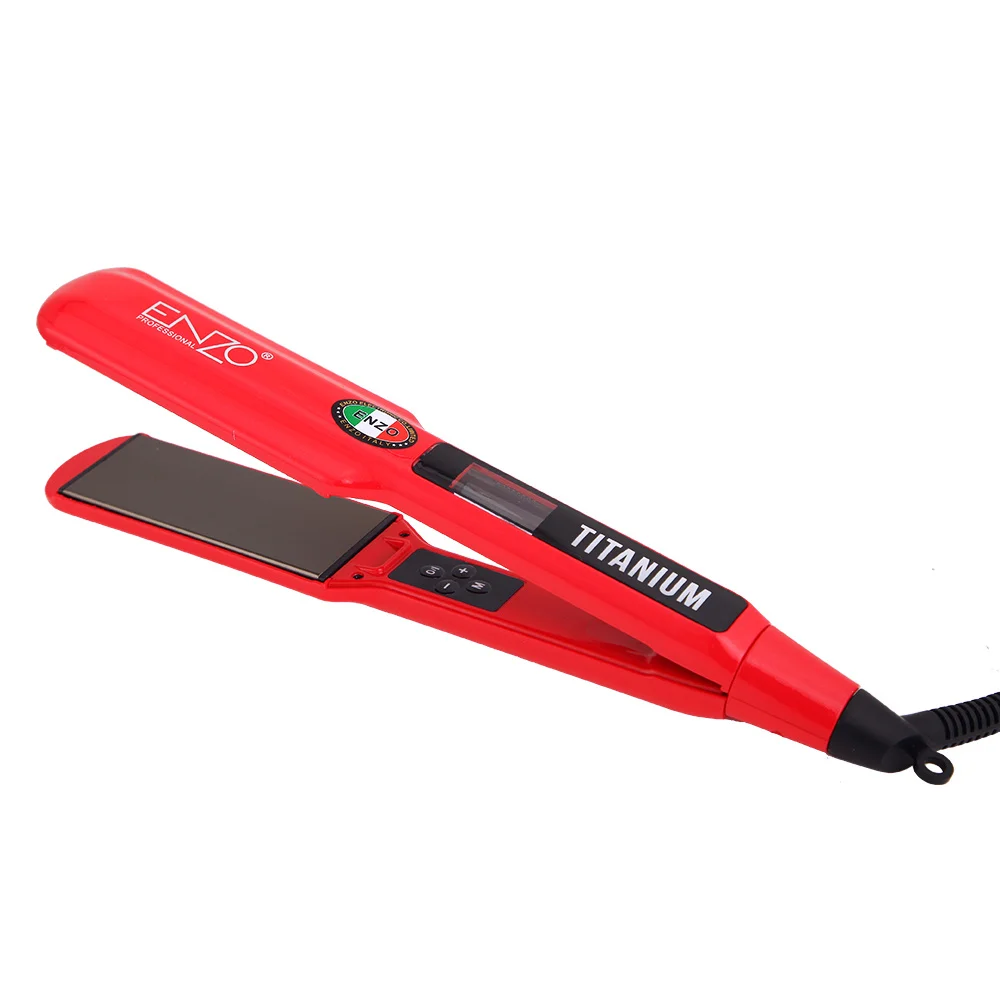 

ENZO Professional Ceramic Flat Iron Hair Straightener with Digital LCD Display Dual Voltage Salon hair style tools