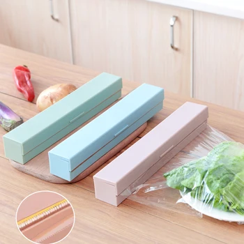 

Kitchen Creative Tool Plastic Food Wrap Cling Film Dispenser Aluminum Foil Wax Paper Cutter Cutting Box 3 Colors
