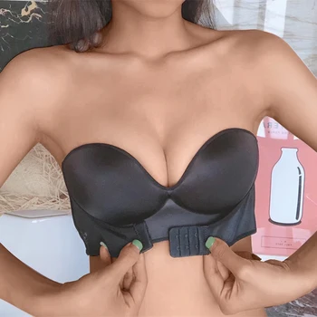 

Front Closure Sexy Push Up Bra Women Invisible Bras Underwear Lingerie for Female Brassiere Strapless Seamless Bralette ABCD Cup