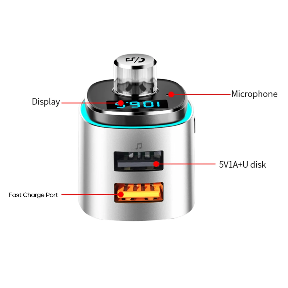 Автомобильный MP3-плеер Многофункциональный BT4.2 fm-передатчик Двойные USB зарядные устройства Поддержка Hands-free TF карта U диск Аксессуары для воспроизведения музыки