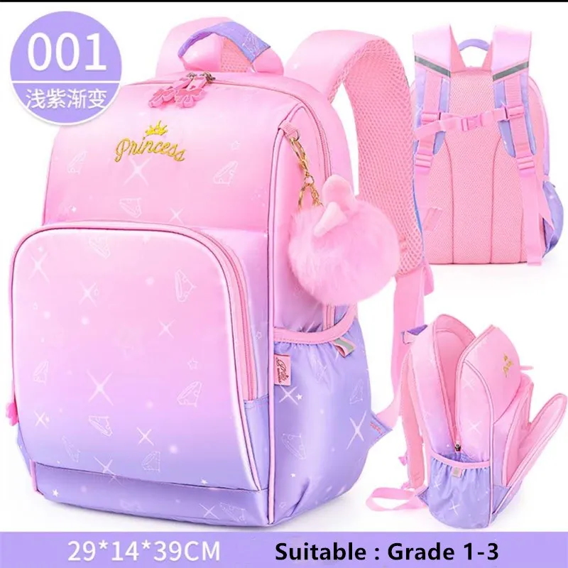 Disney Frozen Princess School Bag for Girls Primary Student Shoulder Backpack Super Light Large Capacity Christmas Gift Mochilar