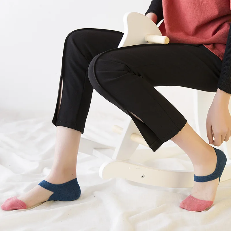 Летние нейлоновые шелковые носки-башмачки прозрачные женские носки-тапочки