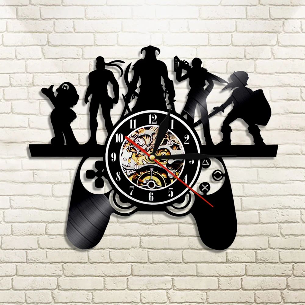 Goede Game Controller Ontwerp Kunstenaar Elements Black Opknoping Wandklok Magische Licht Geek Gamer Gaming Spelen Controller Console Gift