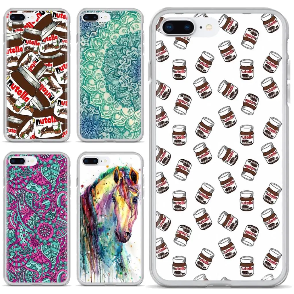 Horse Mandala Nutella Paisley Palm Leaf For Huawei G7 G8 P7 P8 P9 P10 P20 P30 Lite Mini Pro P Smart 2019 Soft TPU Case | Мобильные
