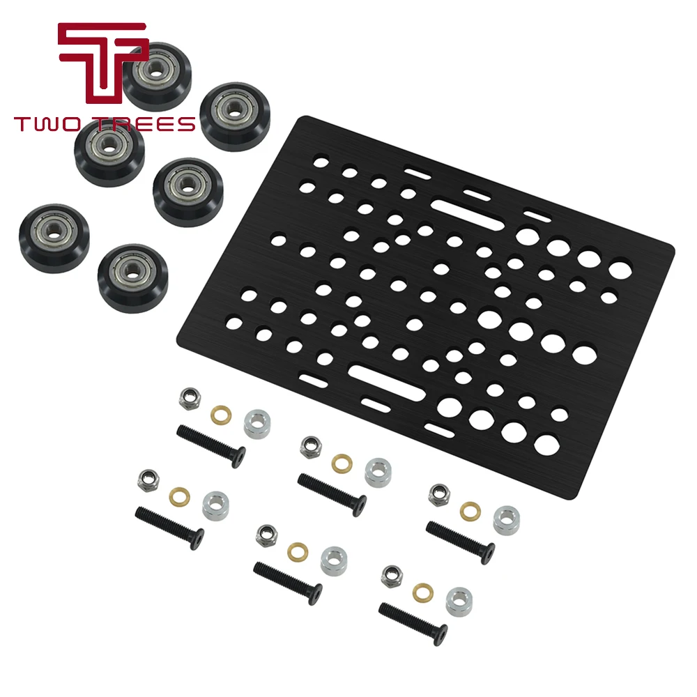 

Aluminium V-Slot Gantry Plate Set 20-80mm with V-Slot Solid V Wheel POM Kit for Profiles CNC Machine Part 3D Printer Parts Black