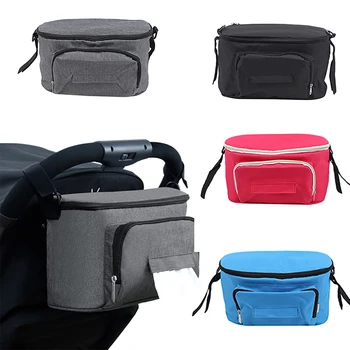 

Solid Color Stroller Bag Organizer Large Capacity Mom Travel Hanging Bag Carriage Pram Cart Yoya Diaper Bag Stroller Accessories