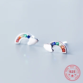 

2020 Fashion Design Cloud Rainbow Earrings Small Fresh And Beautiful Style Micro-set Diamonds Exquisite Jewelry For Young Women