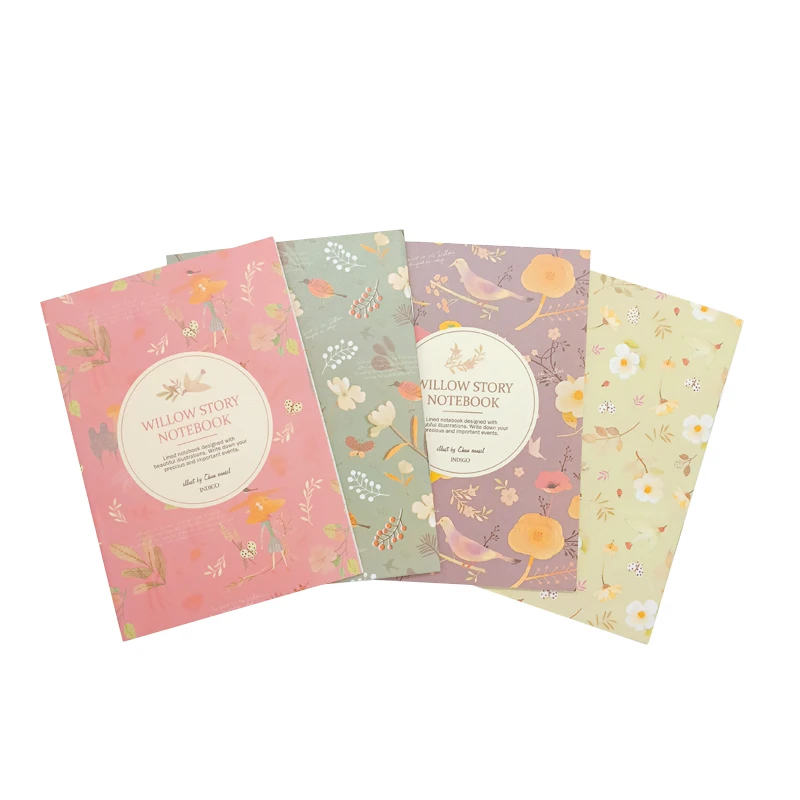 

1book Floral series flower and bird color notepad Mini Notepad for kids Student Gift 4 colors