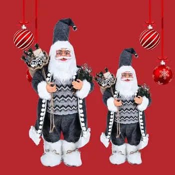 

Christmas Decor Plastic Doll Gray Christmas Ornaments Home Decor Plush 30cm Santa Claus Gifts Christmas Doll Supplies Festive