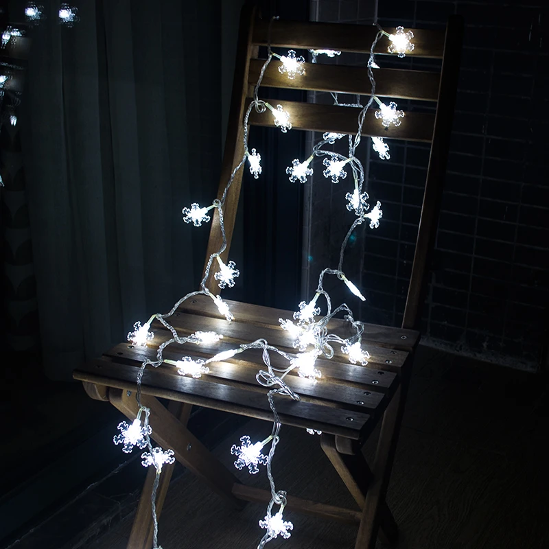 Toprex xmas snowflake light chain 220V LED string christmas tree decoration garland string light