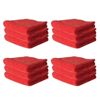 

12pcs Strong Decontamination Dish Towel Microfiber Cleaning Non-stick Household Cleaning Towel for Kitchen(Red)