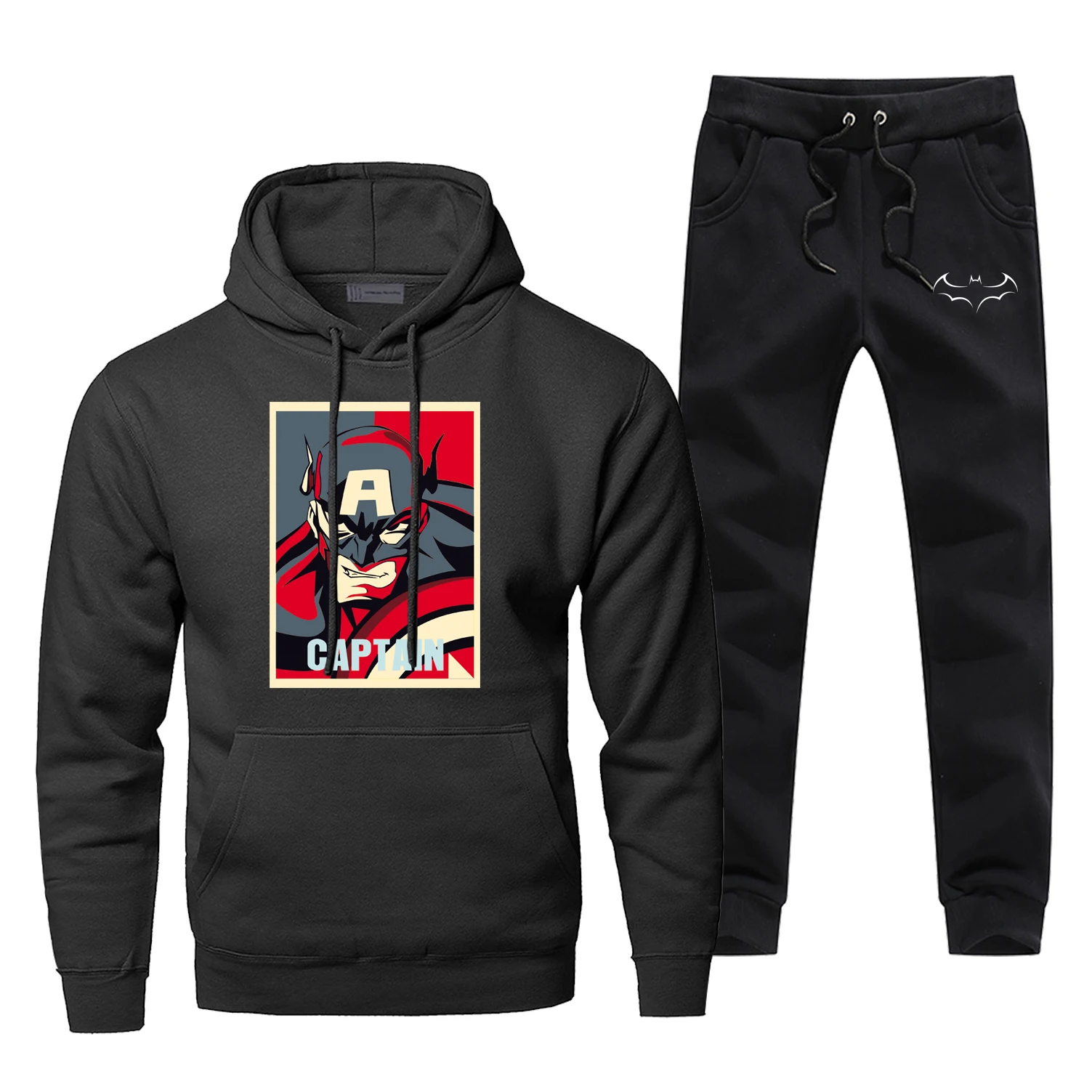 

Men Hoodie Male Pants Set Badman Batman Sweatshirt Mens Hoodies Sweatshirts Super Hero Sets Two Piece Pant Pullover 2Pcs Coat