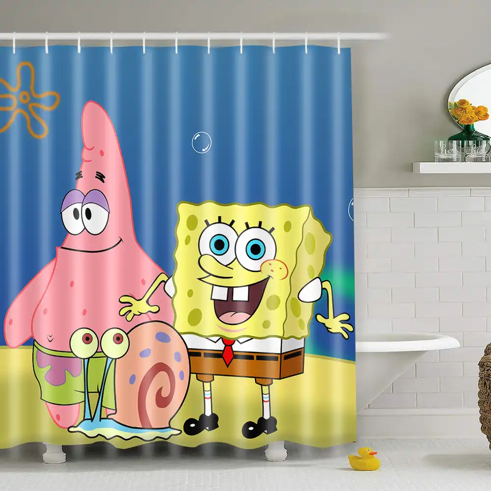 The Spongebob Squarepants Shower Curtain Polyester Fabric High