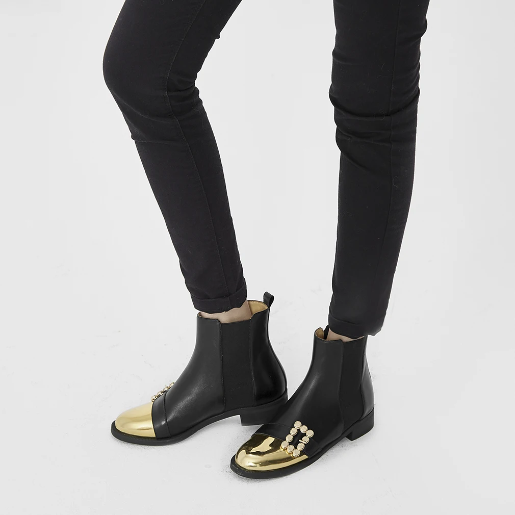 XIUNINGYAN/женские ботинки из натуральной кожи; черные зимние ботинки «Челси»; женские ботильоны без застежки; Брендовая женская обувь; Chaussure Bottes