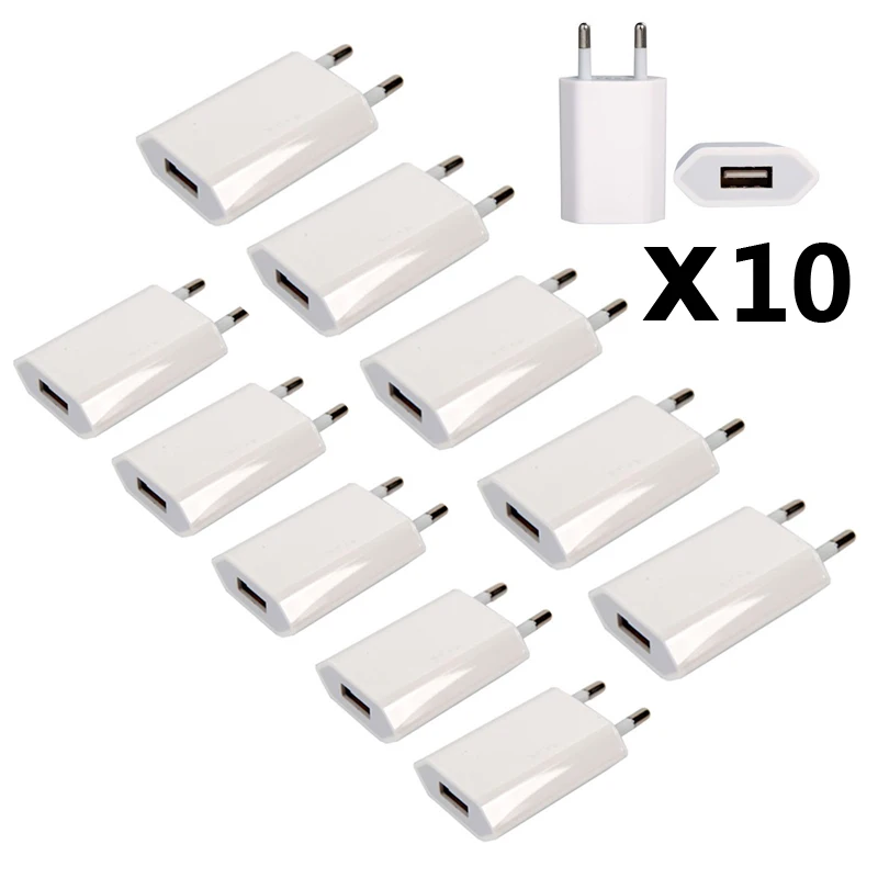 10 Pcs/Lot USB Cable Wall Travel Charger Power Adapter USB C Cable EU Plug for iPhone XS MAX XR X 8 7 6 Plus 5s 5c SE 4s 3GS