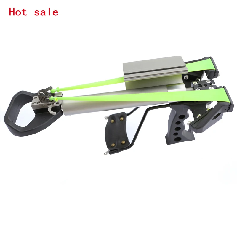 

Powerful Retractable Slingshot Flat Rubber Band Strong Pulling Force Catapult Load Sight and Light for Outdoor Hunting Slingshot