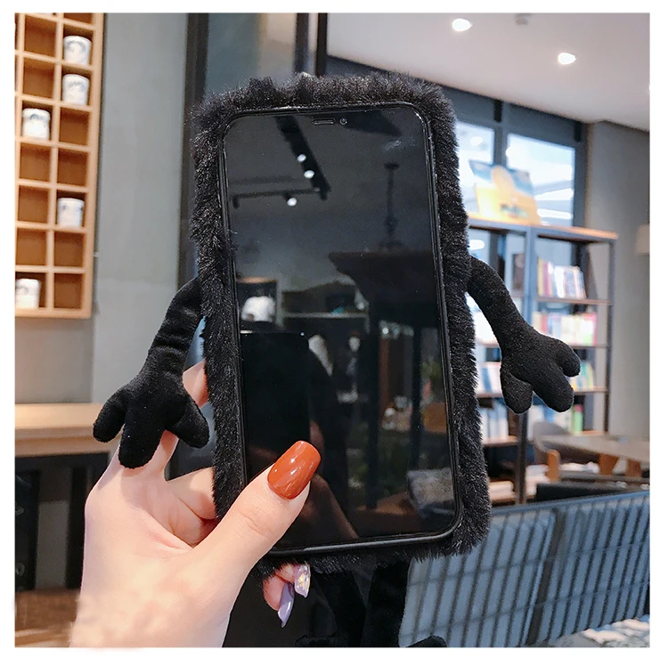 Для iphone 11 pro чехол с милой Даффи медведь теплый чехол, 3D пушистый чехол с мехом зимний чехол для iphone XS Max XR X 7 8 plus