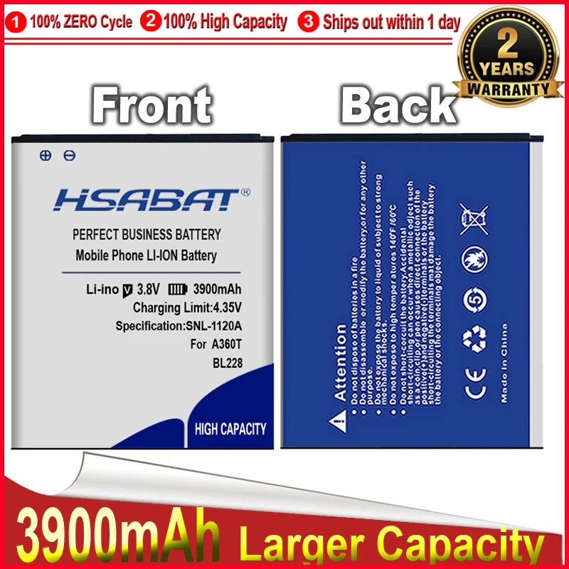 HSABAT 3900mAh BL228 для Lenovo A360T A380T A588T аккумулятор Бесплатная доставка в номер