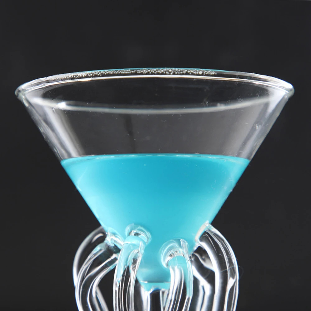 100 мл креативный Осьминог коктейльное стекло прозрачная Медуза стеклянная чашка стакан для сока конический бокал для вина бокал для шампанского 5