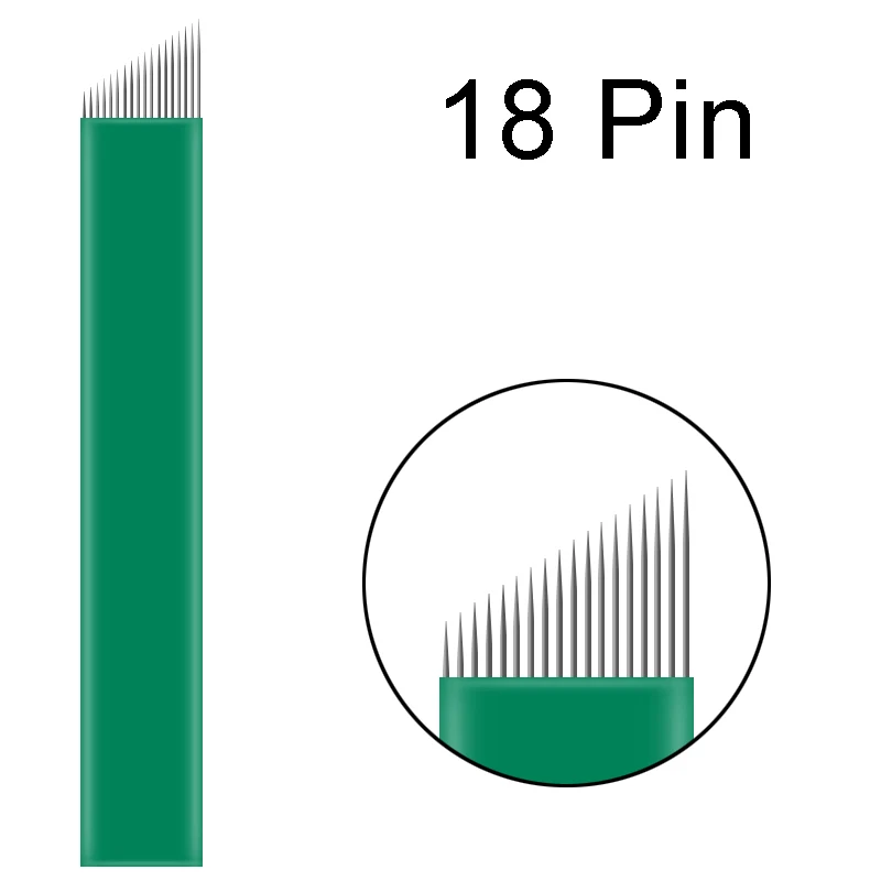 new Microblading needle 12 pin 0.16mm grenn Tattoo Blade Permanent Makeup Eyebrow Embroidery Blade For Tobori Manual Pen Tattoo - Габаритные размеры: Flex 18Pin
