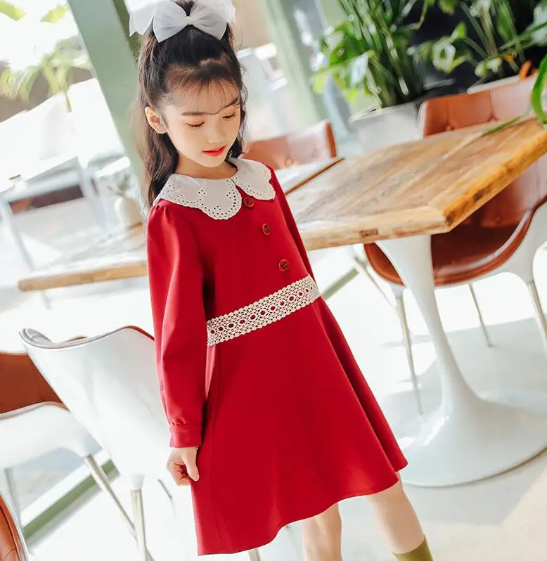 10.9th New Arrival Autumn Fashion Girl Dresses Leisure Korean Children's Dresses 110-160cm Big Girls Clothing Wholesale - Цвет: 1