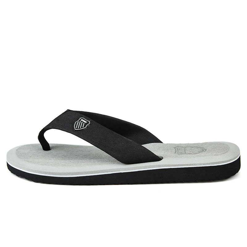 PUPUDA Flip Flops classic men casual shoes fashion trend House Slippers summer lightweight sandals comfortable Beach shoes - Цвет: Серый