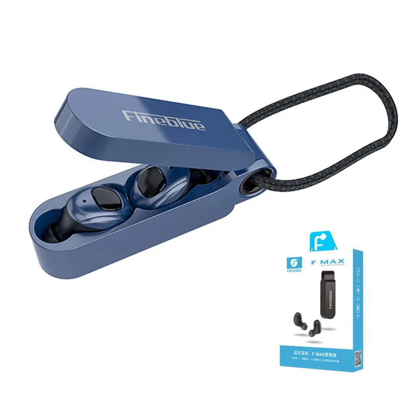 Fineblue F MAX TWS Bluetooth наушники, беспроводная гарнитура, стерео наушники с зарядной коробкой для всех Bluetooth планшетов, смартфонов, Новинка - Цвет: Blue with box