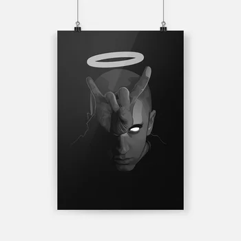 

Eminem Neon Grayscale Poster Wooden Frame Canvas Framed Painting Wall Art Decor Room Bedroom Study Home Decoration Prints