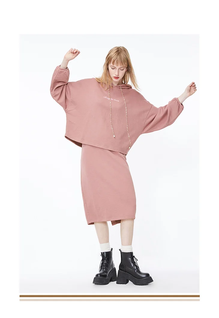 ONLY Autumn Winter Women's Two-piece Sweatshirt Dress | 119360503